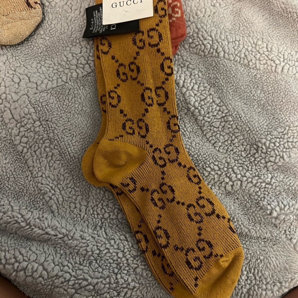 Yellow and Black Logo Socks